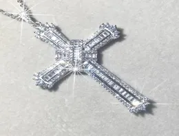 Chains Original 925 Silver Exquisite Bible Jesus Pendant Necklace Women Men Luxury Fine Jewelry Crucifix Charm Simulated DiamondChains7687451