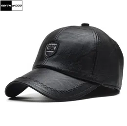 ノースウッドPUレザー冬の野球帽のメンエアフラップケットクロムハット高品質のゴラスパラhombre調整可能2107263431383