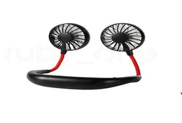 Handlüfter Sport tragbarer USB -wiederaufladbarer Dual Mini Air Kühler Sommerhals Hanging Fan Party Bevorzugung Sea Zzf87872414691