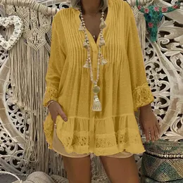 Женские блузки бохо женщины плюс размер рубашка блузки шифоновый верхний верхний пуловой пуловер с коротким рукавом Vintage Женская одежда Blusas Summer 2024