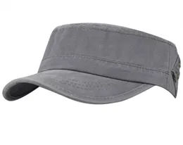 Masculino mass039s Verão 100 Cadeto de esportes ao ar livre de algodão Cadete plano Top Top Swills Peaked Exército Militar Travel Baseball Cap Hat252S3449307