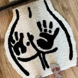 Set Ass Butt Carpet Soft Tufted Rug for Bathroom Nonslip Absorb Water Plush Handmade floormat Bedroom Kitchen Toilet Carpet