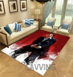 Carpets Scarface 3D Imprimir tapetes de flanela macia Antislip Ranta grande decoração da casa para sala de estar Bedroom8848839