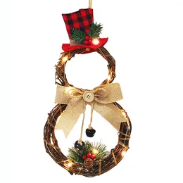 Fiori decorativi Christmas Hanging Window Gonete Ghirlanda Garlands Ghirlanda di Natale Vine Circolo per le corone per porte in vacanza da interno