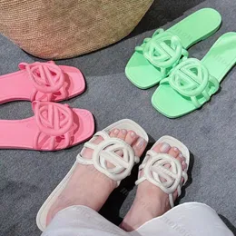 2023 Designer slippers Classic Flat Leather Bath beach Second Uncle sandals slides sand shoes woman slipper luxury Summer lady Cartoon Big Head Slide Large