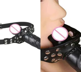 NXY DILDOS MOSS Double Headed Wearable Penis Mouth Plug 성인 섹스 플레일 시뮬레이션 타액 SM 장난감 0124321D2290563