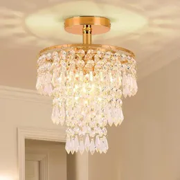 Lampadiers Crystal lampadario moderno moderno a sfioramento del soffitto a sfioramento 3 livelli di pioggia gocce a sospensione Decorazione di dispositivi per la camera da letto per camera da letto