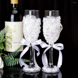 와인 잔 1 쌍 웨딩 샴페인 신부 및 신랑 플루트 바 펍 클럽 레스토랑 홈 사용 약혼 기념일