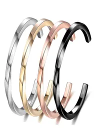 Ed Rose Gold Plated rostfritt stål Öppna manschettkammar smycken Pulseras armband7813792