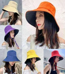 Fashion Casual Sun Bucket Hat Summer Women039s Cap szeroka Grzeździsta Składana antyuwentowa płaska rybak Cap Panama Hat Gorro Pescad1330904