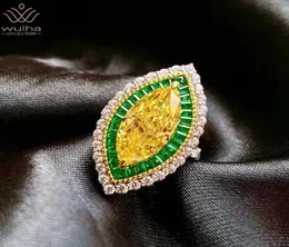 Küme halkaları wuiha katı 925 sterling gümüş markiz kesim 10.5*8mm fantezi yaratılmış moissanit düğün nişan yüzüğü ince jewel4164467