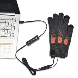 Handschuhe Winter USB erhitzte Handschuhe Touchscreen Verstellbare Temperatur Wärme warme elektrische Männer Frauen weiche haltbare Arbeit Waschmaschinen 3 Farben