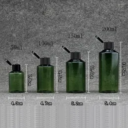 Storage Bottles 50ml 100ml 150ml 200ml Empty Green PET Bottle With Flip Cap Liquid Soap Cosmetic Refillable Sub Bottling Shower Gel