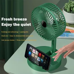 2000mah Desktop Foldable Fan Portable Household USB Rechargeable 3Speed Mute Fan Electric Adjustable Air Conditioner Cooling Fan 240429