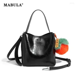 Evening Bags MABULA 2 Pcs Set Women Bucket Tote Simple Design Female Solid Color Handbags Phone Purse Hasp Shoulder Bag Crossbody