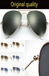 En kaliteli klasik pilot tarzı güneş gözlüğü erkek kadın 55mm 58mm 62mm boyutu gerçek cam lensler güneş gözlükleri gafas de sol mujer6355013