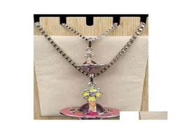 Pendanthalsband Empress Dowager En Sier Edge Threensional Red Ring Purple Bead Meteor Size Halsband B8176 Drop Delivery Jewelr DH5A06437017