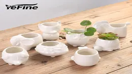 Yefine Creative Ceramic Flowerpot Planter Bonsai Garden Pots Planters Jardin Bonsai Desk Deculent Flower Animal Pots Y209964228