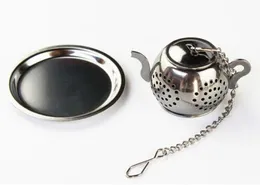MINI Cute Stainless Steel Tea Infuser Pendant Design Home Office Tea Strainer Gift Teapot Type Creative Tea Accessories 50pcs9493830