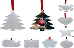 Süblimasyon Boş Noel Süsü Çiftlü Noel Ağacı Kolye Çok Şeklinde Alüminyum Plaka Metal Asma Tag Tatil Dekorati6092737