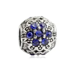 Blue Flower Stop Charm Loose Bead Fashion Kobiet Jewelry European Styl do DIY Bransoletka naszyjnik Panza0071009495419