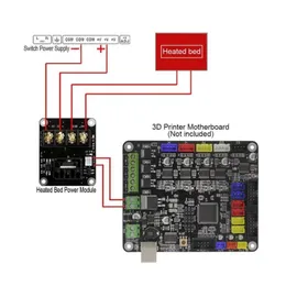 新しい新しい3DプリンターホットベッドMOSFET電源拡張BO ARD / HEAT BED POWERモジュールA8 A6 A2 Compate Black Ramps 1.43Dプリンターホットベッド