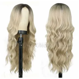 wig Ace Xuchang long curly female hair wigs front chemical fiber lace Headcover