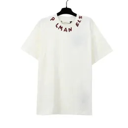 Palm Pa Tops Tops нарисованные вручную логотип Summer Loose Luxe Tees Unisex Пара T Рубашки ретро-уличная одежда негабаритная футболка Angels 2290 NMP