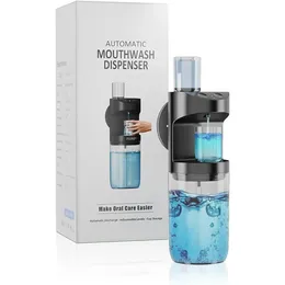 Mouthwash Dispenser Automatisk 550 ml Mouthwash Dispenser för badrum vattentätt påfyllningsbar muntvättdispenser med 2 koppar 240419