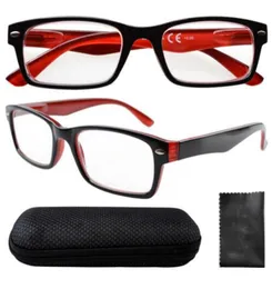 Cały unisex Blackred Spring Eames Halfeye Style Reading Glass with Case 0010152025303540 1199413