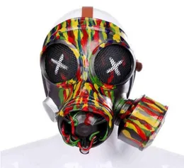 Wielokolorowa steampunk moda masowa maska ​​gazowa maskarada Cosplay Maski Halloween Party Akcesoria Dress Up Prop For L2205302142058