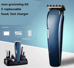 5 في 1 Man Electric Grooming Kit Beard Shaver Nose Haircut Clipper Lettering Lettering Barber Styling Cutter Set9741756