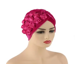 Ed Turban Caps for Women Rose Blume Headscarf Motornet Muslim unter Hijab Cap Indian African Hat Turbante Mujer6426871