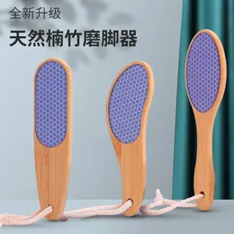 Scrubber di piede in vetro nano, file della tavola del piede di legno, peeling di superficie grosso e fine, file di pelle, strumento per la cura del piede