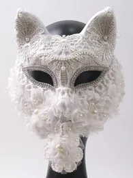 Venice Carnival Cat Mask Black Masquerade Graduation Party Accessorio Elegante Halloween Cosplay Maschere 240430