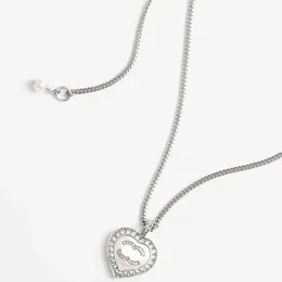 Boutique 925 Silver Plated Necklace Designers New Diamond Inlaid Heart Shaped Pendant Necklace High Quality Romantic Love Gift Necklace With Box