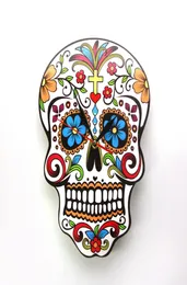 1 pari del cranio floreale del giorno messicano del cranio floreale Dia de los muertos orologio da parete moderno zucchero teschio di halloween regalo 8451803