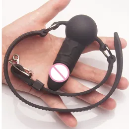 Produkte BDSM Silicon Penis/Dildo Mund Penetration/Ball Gag Reversible Dual -Verwendung, Sexspielzeug für Paare, Bondage