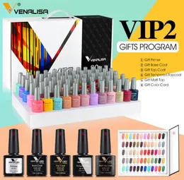 71508K Venalisa 65pcs Gel Polish Set VIP2 5 Series Base Primer Top Top Coat 60 Color Color Kit3170396