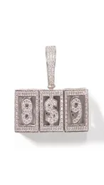 AZ 09 Custom Name Cube Letters Colence для мужчин Женщины Золотые серебряные украшения хип -хоп с веревочной цепью 4603862