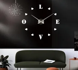 Wanduhren Quarz kurze Uhren 3d echte große Uhr gehetzte Spiegelaufkleber DIY Wohnzimmer Rabatte Still Life4322746