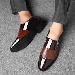 Sapatos casuais couro para homens estilo clássico vintage masculino masculino hollow masculino escorrega em 10