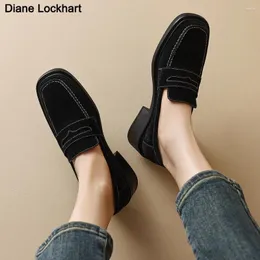 Casual Shoes Spring Flat Women's Suede Chaussures Low Heel Black Slip On Women Shoe Loafers Jazz Oxford Flats Female