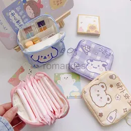 Diaper Bags Korean Cute Bear Large Capacity Sanitary Napkin Storage Girls Cartoon Physiological Period Tampon Organiser Bag Mini d240430