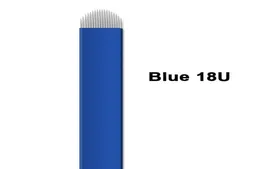 Microbalding Dövme İğnesi 100 PCS 0 20mm Mavi 18 U Blade Profesyonel Tek Kullanımlık U ŞEKİL İYİLERİ MİKROBLAK GÖZLER İÇİN MİKROLBLADES4359386