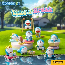 52TOYS Blind Box Doraemon Take a Break Action Figure Collectible Toy Desktop Decoration Gift for Birthday 240429