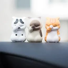 Kawaii Cute Cat Doll Ornaments Figures Statue Mini Model Desktop Toys for Room Office Car Home Decoration Accessories 240430