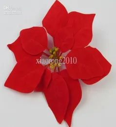 100pcs Czerwony jedwabny Poinsettia Christmas Flower Heads Dia20cm787 Quot Artificial Flower4621505