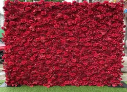 Dekorative Blumen Kränze 3D -Paneele und Roil Artificial Wall Hochzeit Dekoration gefälschte rote Rose Peony Orchideen Kulissenläufer HO8626611