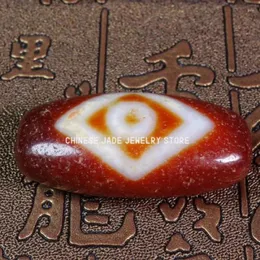 Collane a ciondolo antichi perle dzi tibetane vecchie agata "Proverbi a sei caratteri" Amuleto #2473